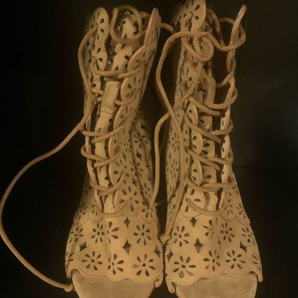 Rachel Zoe - Suede Peep Toe Bootie - Picture 2 of 7